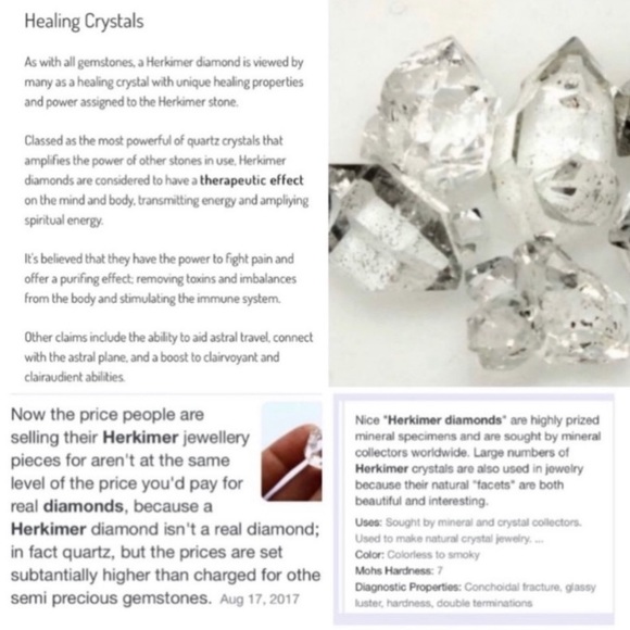 3 big Genuine herkimer diamonds crystals stainless steel boho choker necklace - Picture 6 of 15